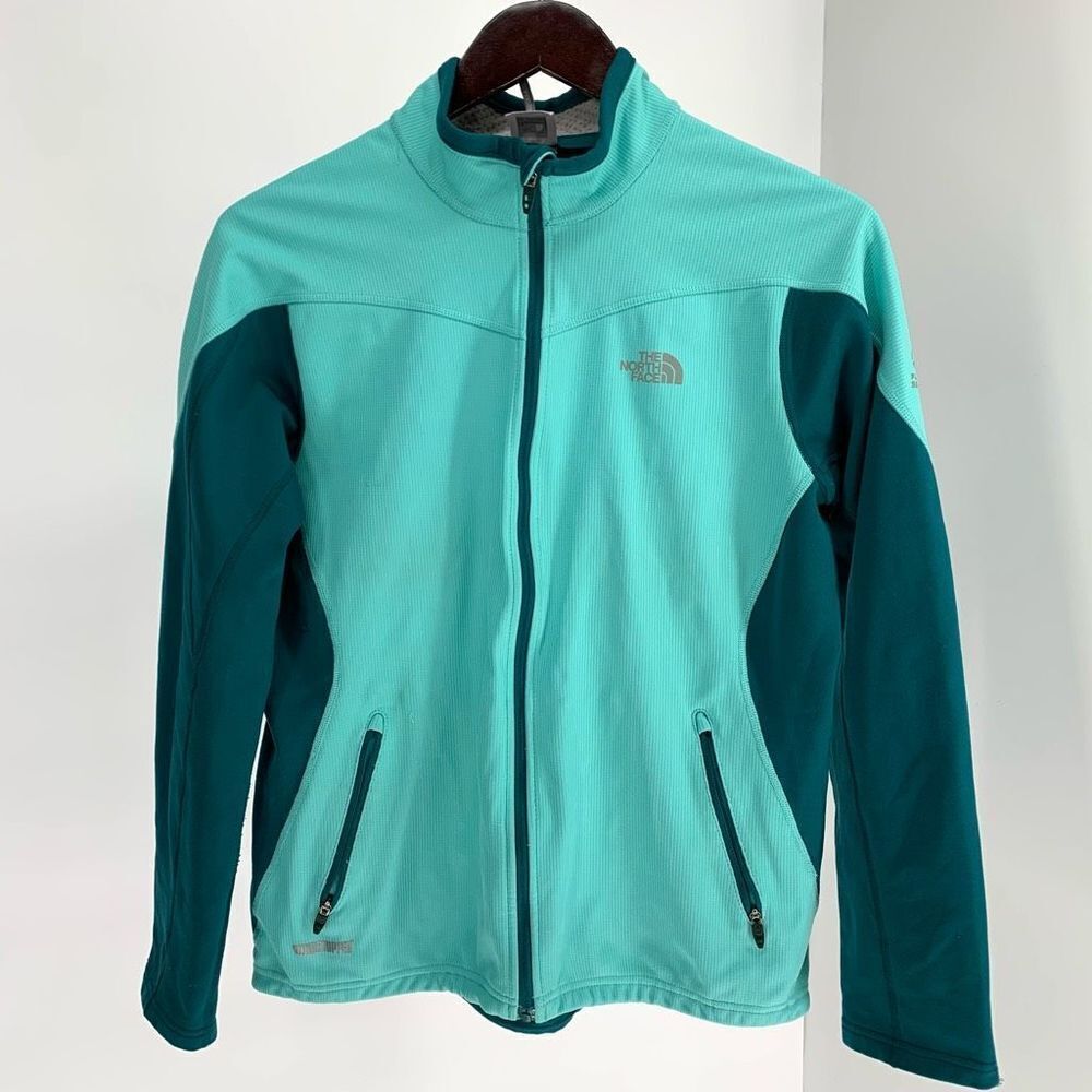 NORTHโFACE full zip sweatshirt jacket turquoise blue green sz L womens